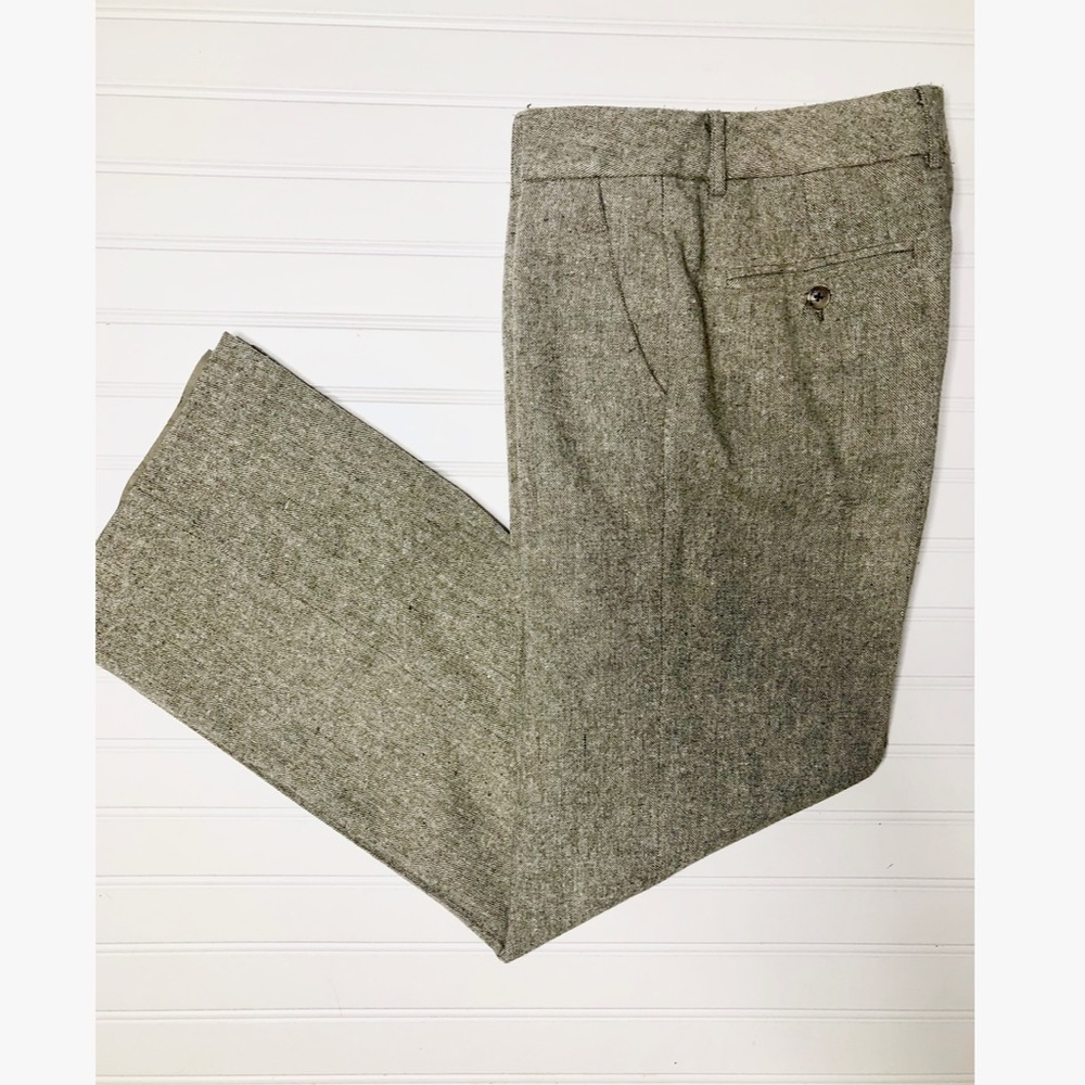 Isaac Mizrahi Olive Green Tweed Trousers Size 6 - Picture 5 of 8